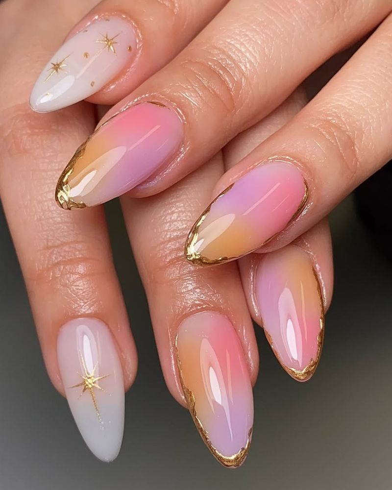 art ongle dégradé, ongles laiteux