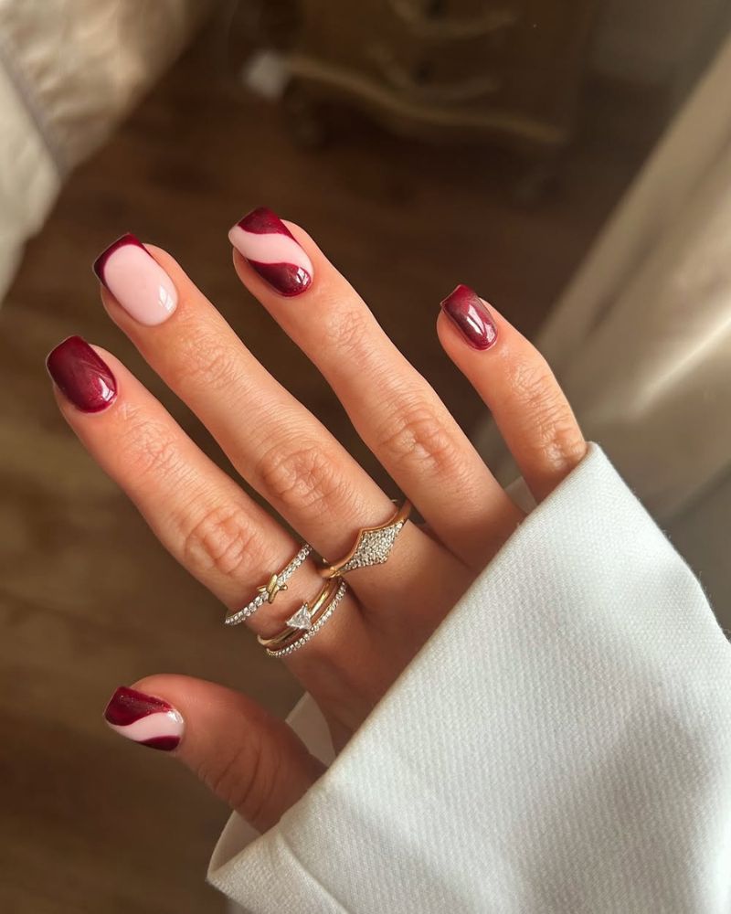 ongles bordeaux élégants pour manucure d’automne