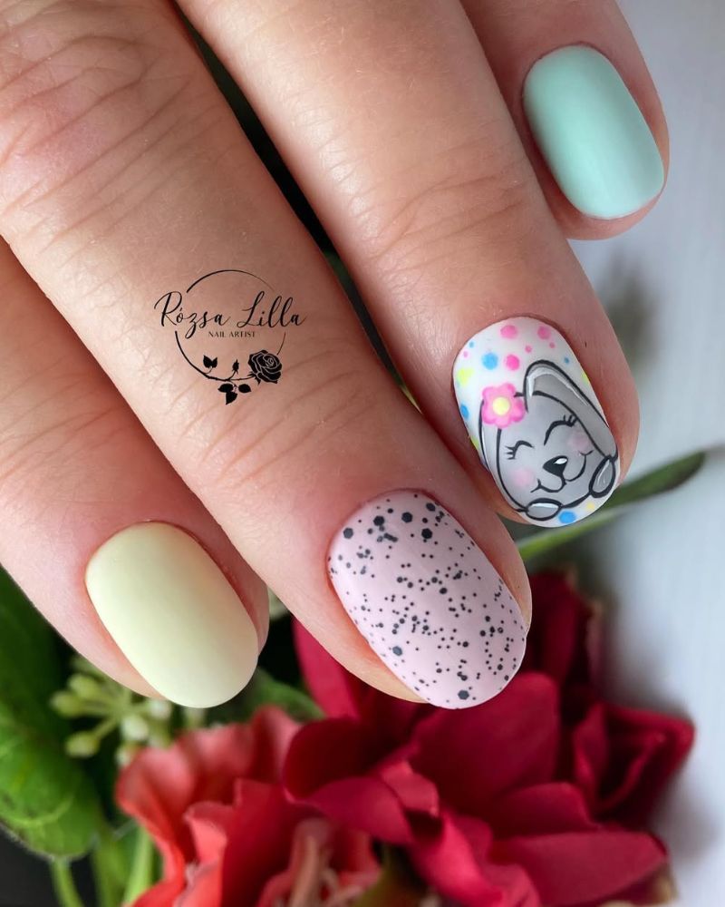 ongles pastel, idée ongles Pâques
