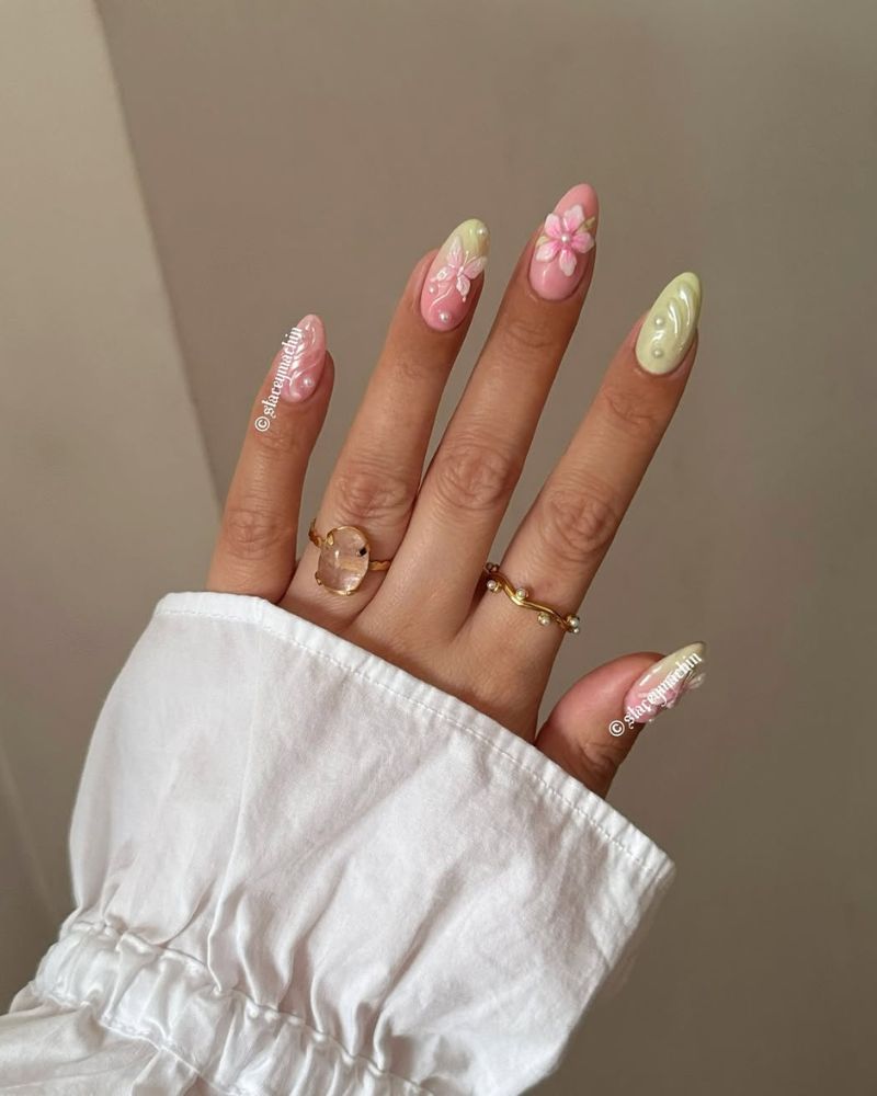 nail art de printemps, designs d'ongles de mai