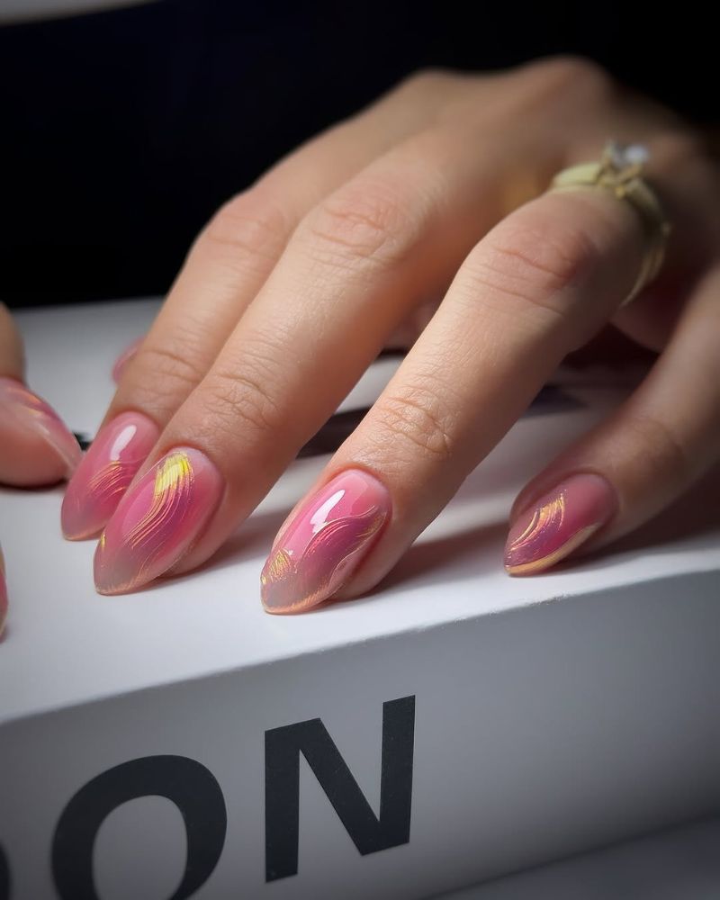 idées d’ongles printaniers, ongles printemps élégants