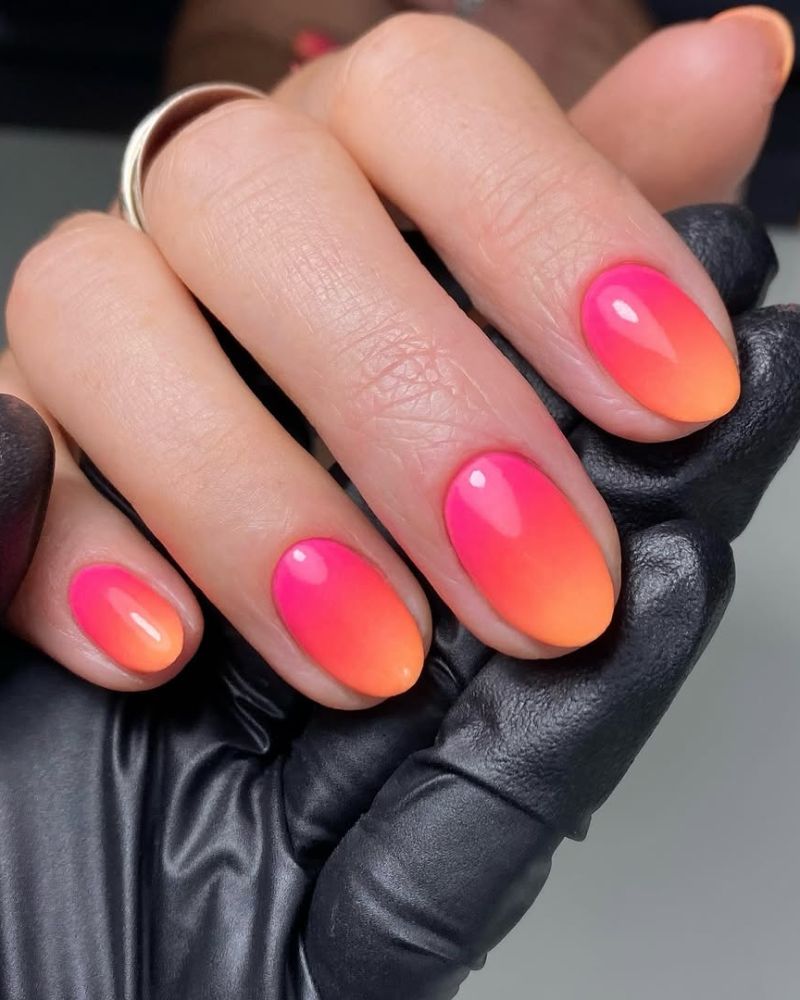 sunset nails, gradient nails