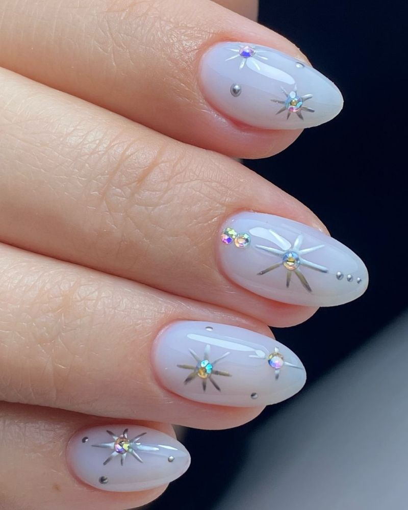 ongles élégants d'hiver, idée d'ongles d'hiver