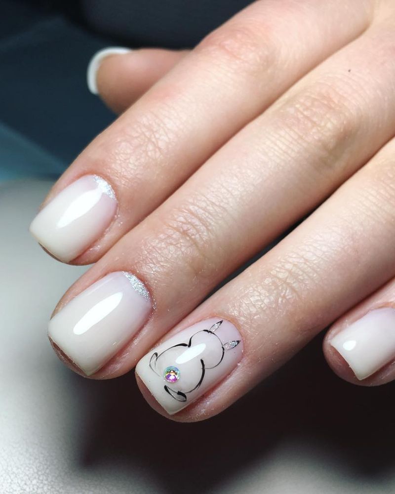 ongles chics de Pâques, base simple