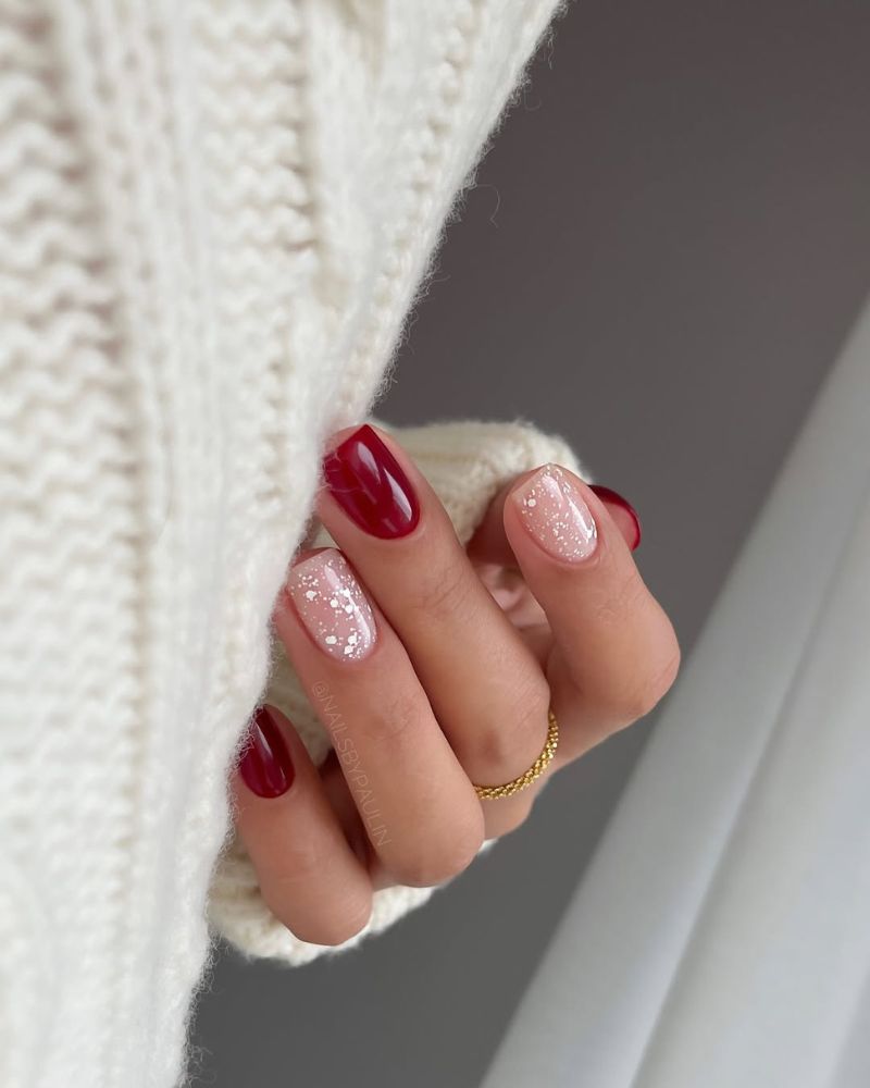 nail art rouge hiver pour manucure chic