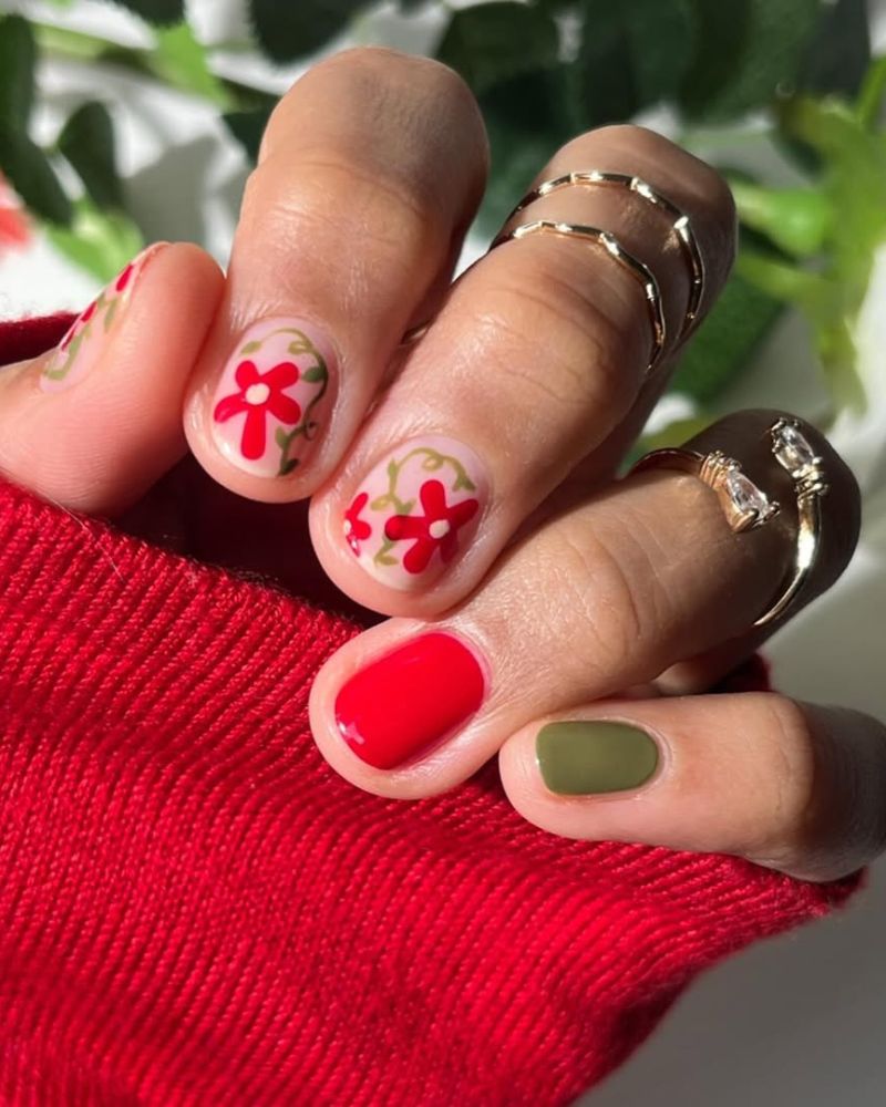 ongles courts, ongles de printemps