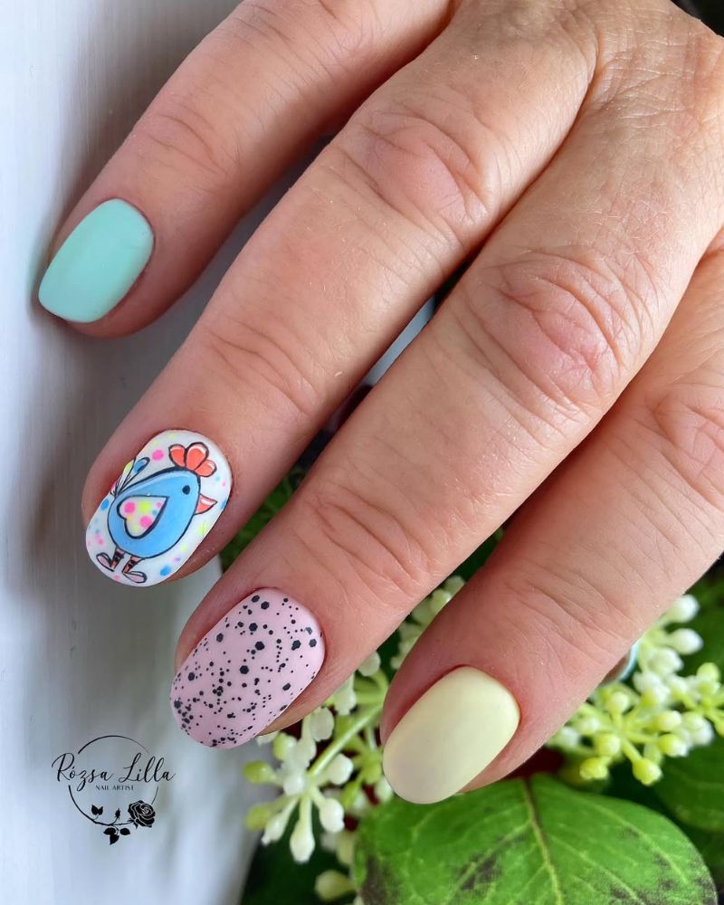 ongles pastel, manucure Pâques