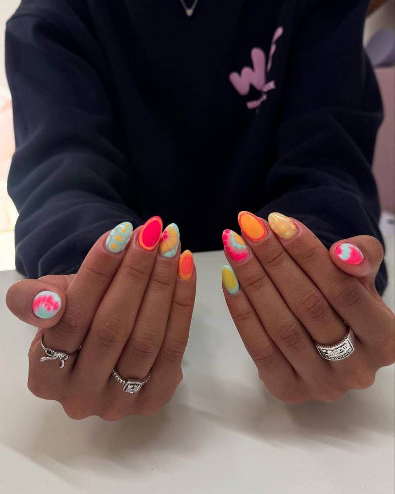 bright summer nails, fun summer nails