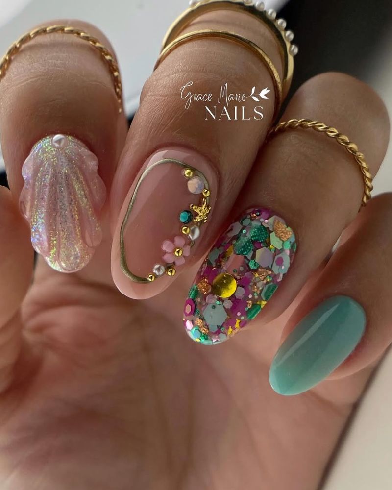 ongles océaniques, ongles vacances plage