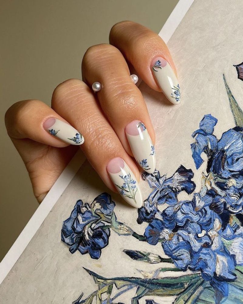 idées d’ongles printaniers, ongles printaniers délicats