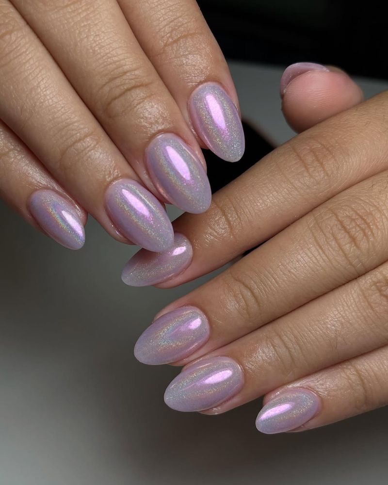 ongles roses étincelants, ongles scintillants