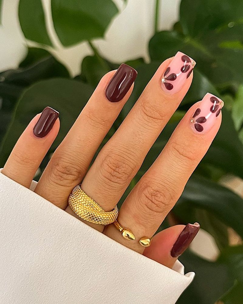 nail art automne, ongles d'automne