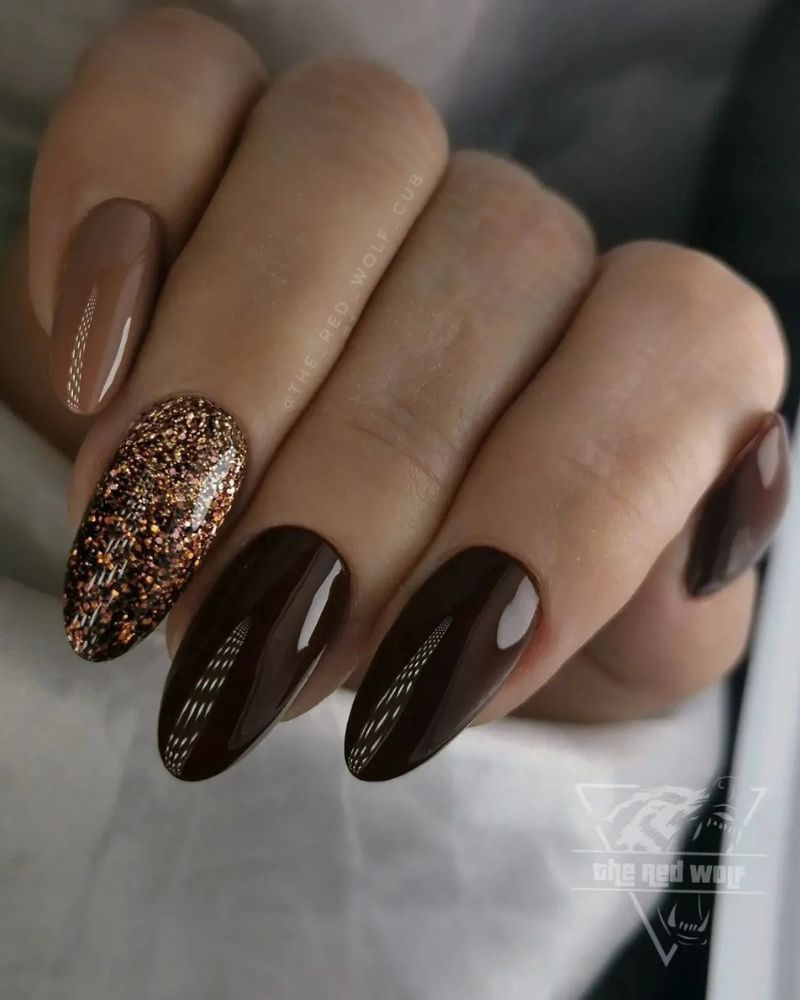 idées ongles marron