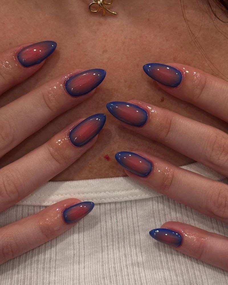 nail art aura automnal sur ongles amandes
