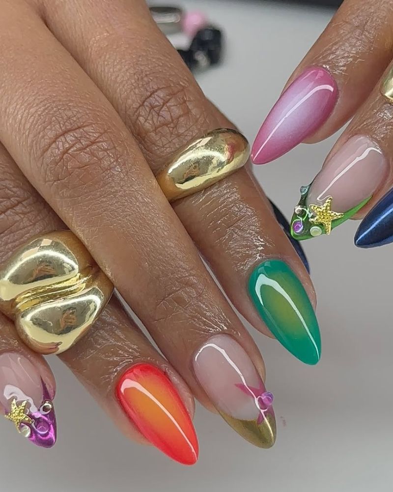 ongles stiletto, ongles vacances, ongles aura