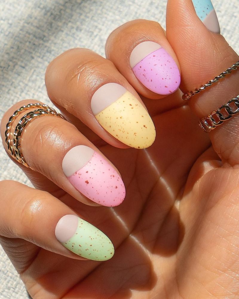 nail art œuf, idée ongles Pâques
