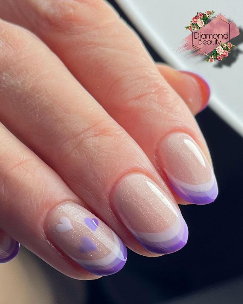 french purple nails