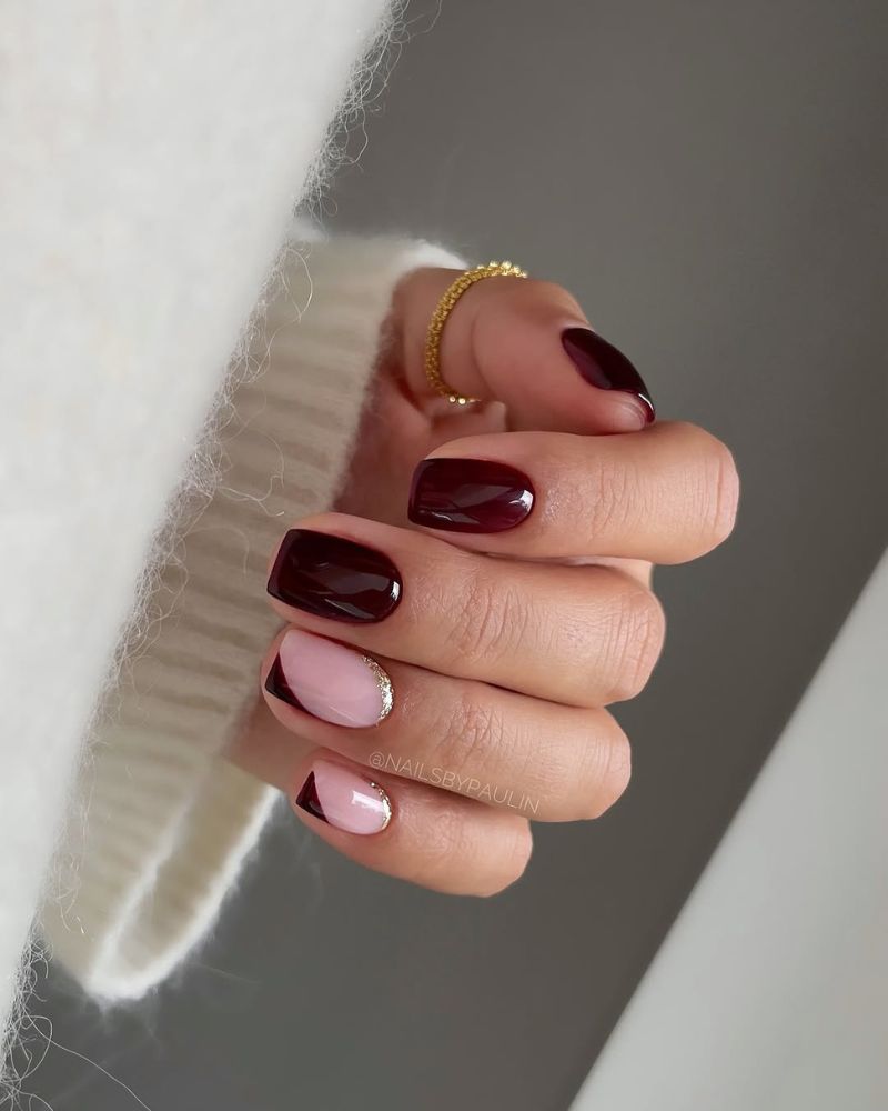 ongles rouge foncé, ongles bordeaux
