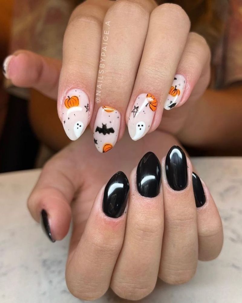 ongles noirs et ongles halloween faciles