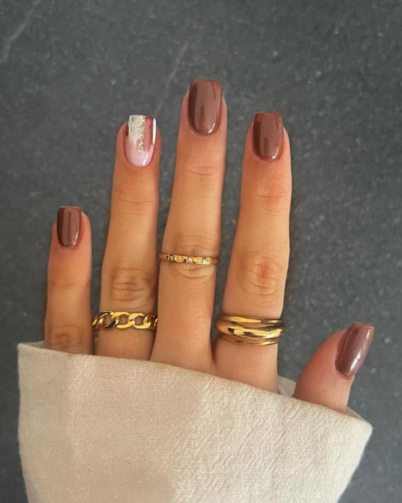 ongles chocolat au lait