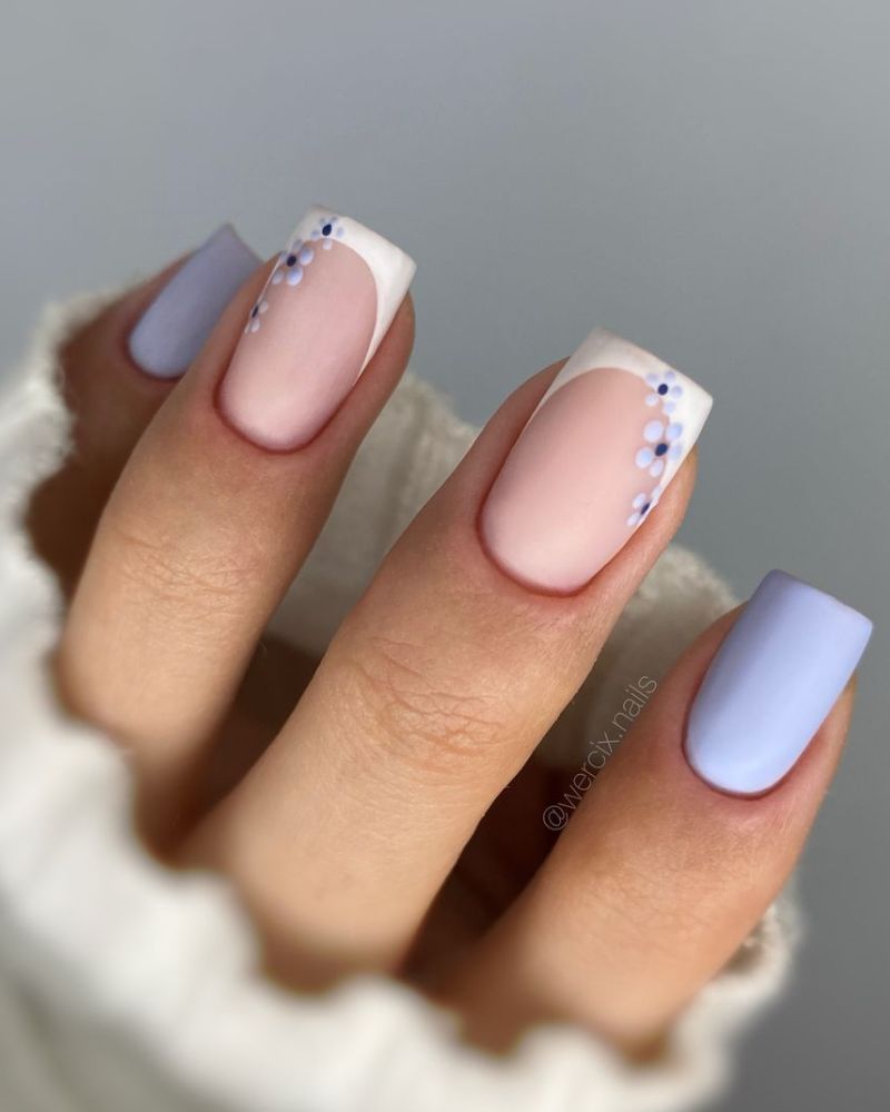 ongles violet mat