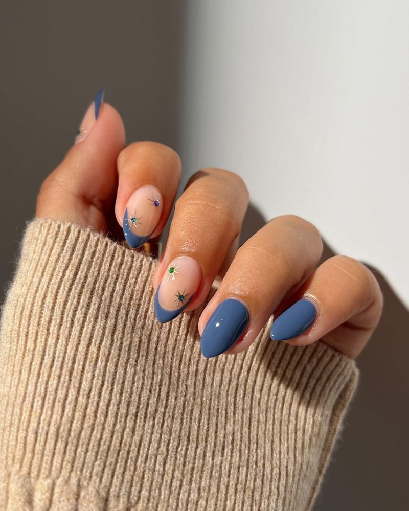 extrémités French bleu-gris