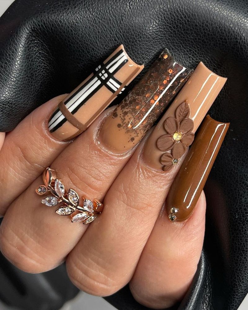 idées ongles longs pour automne