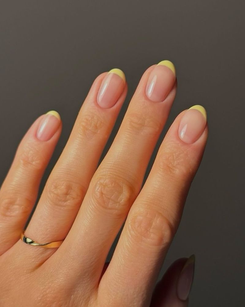 pointes jaunes, french tips d’été, coloré