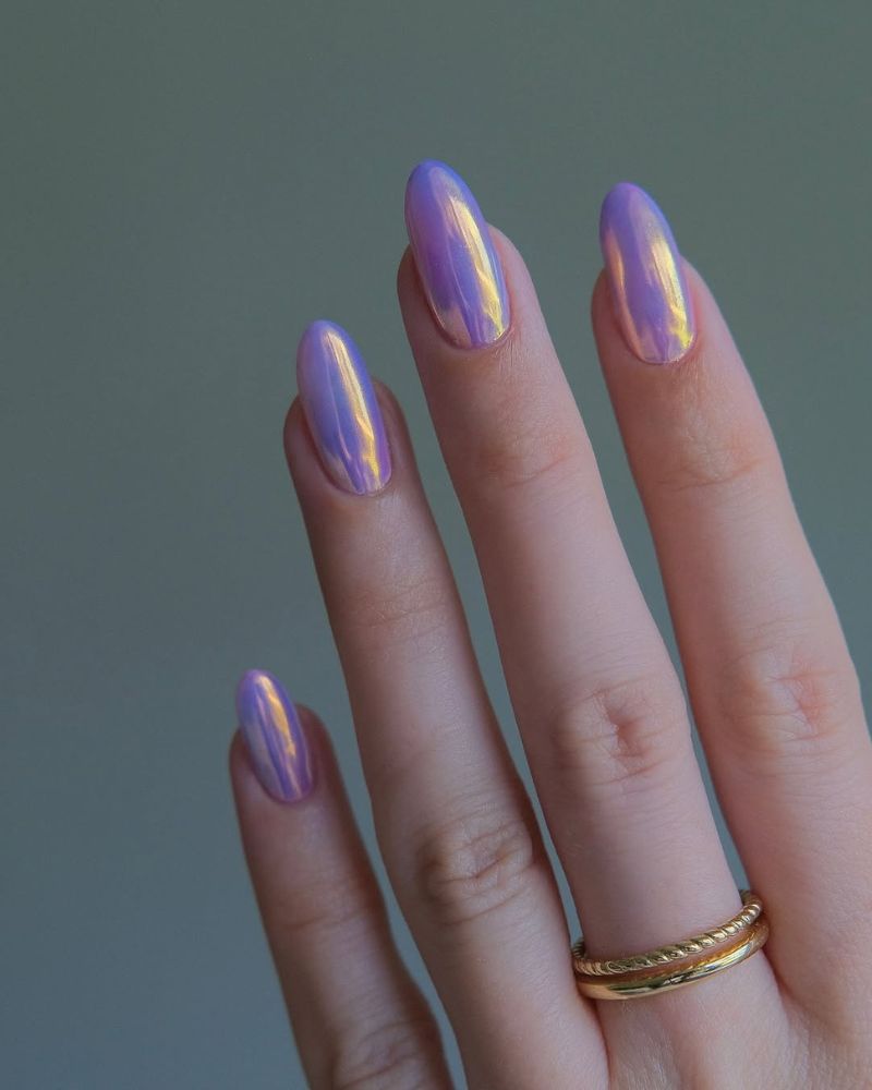 idée ongles violets, ongles violets clairs