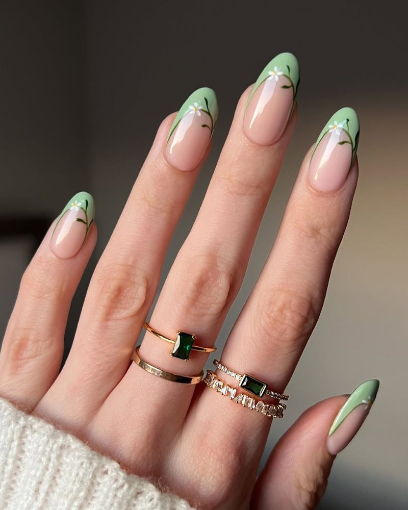 ongles french tip colorés, french de printemps