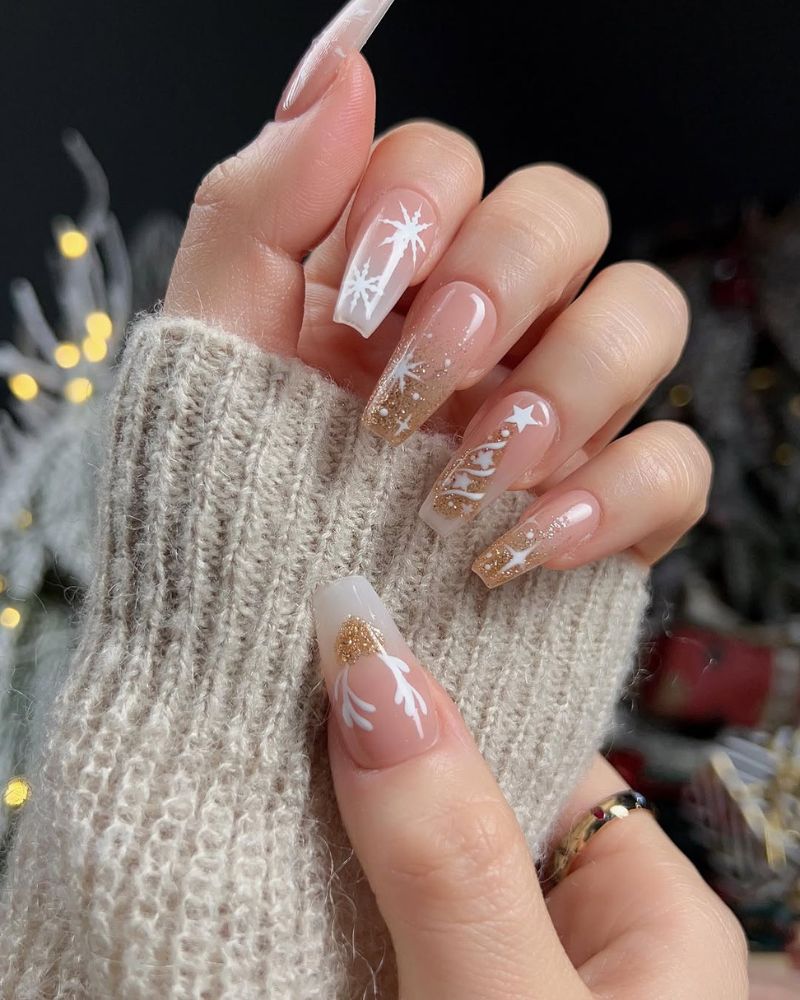 ongles coffin, idée d'ongles d'hiver