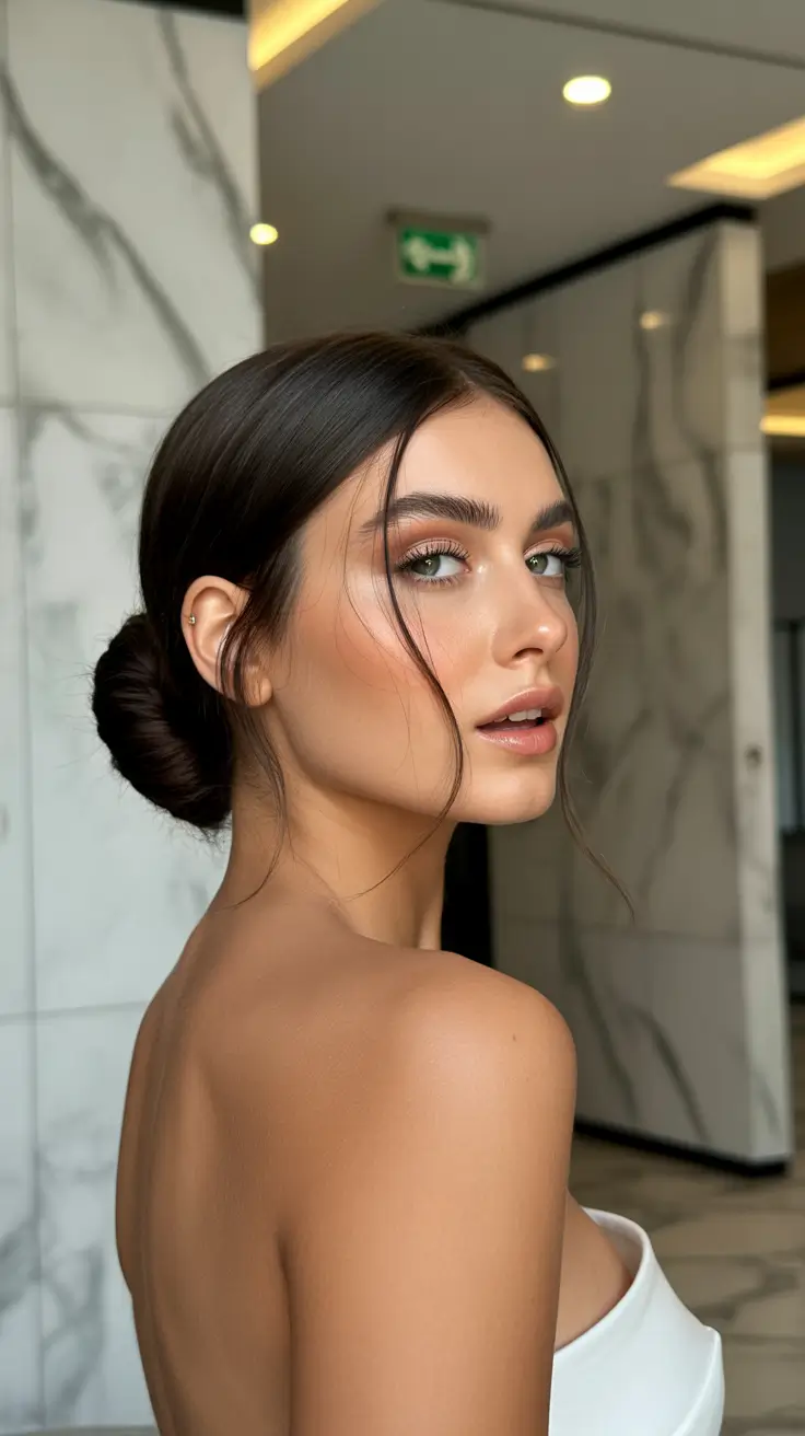 Meilleures coiffures mariage 2026 Chignon Bas Lisse