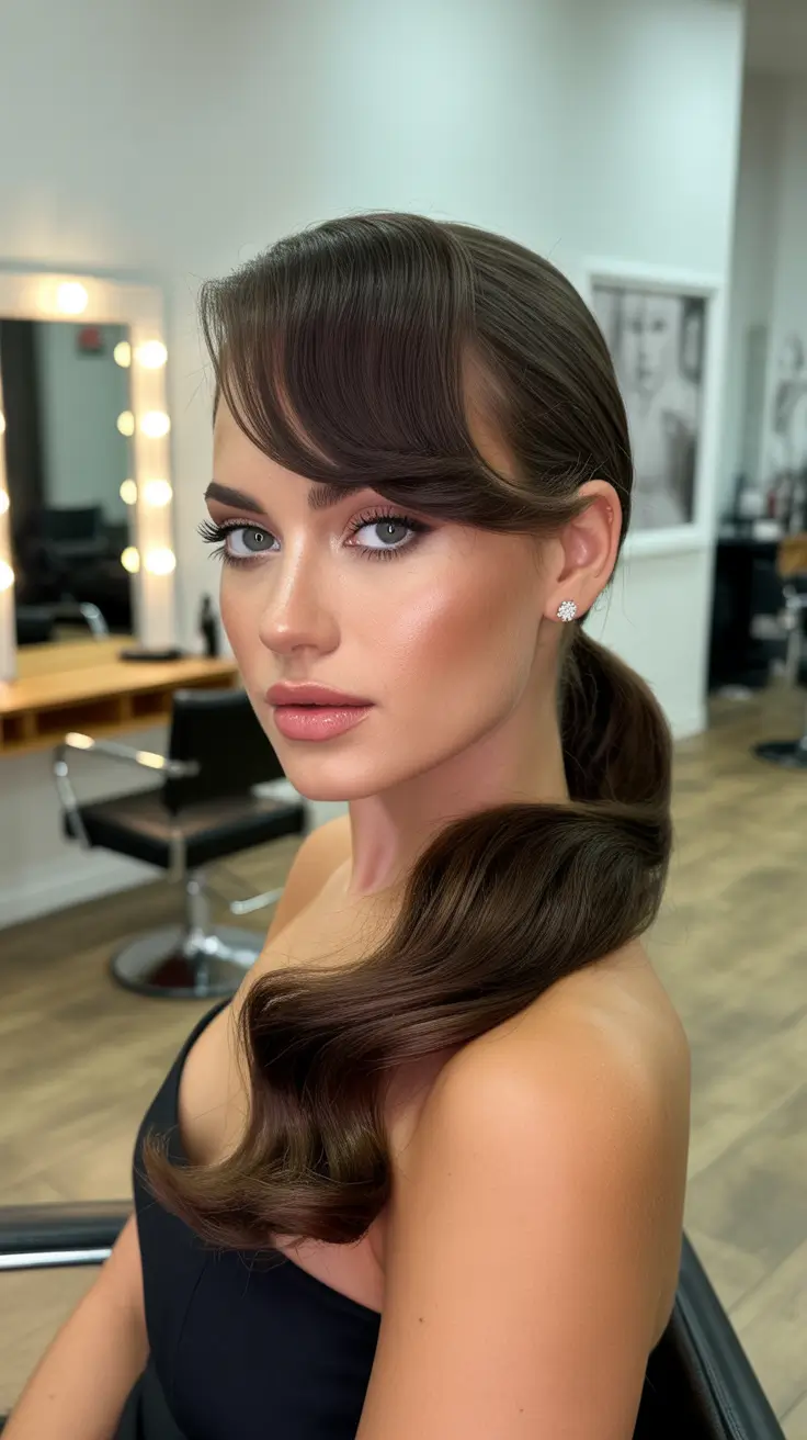 Coiffures de fête de Noël 2025 Queue de cheval rétro brillante élégante