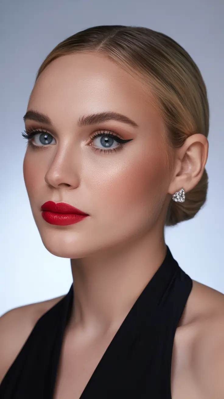 Coiffures de fête de Noël 2025 Chignon moderne lisse