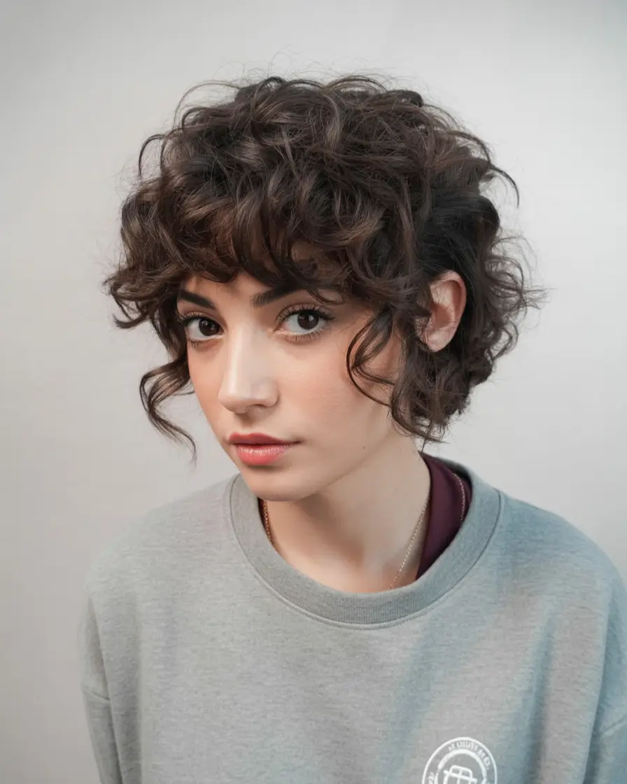 Inspiration coiffure 2026 Pixie shag bouclé