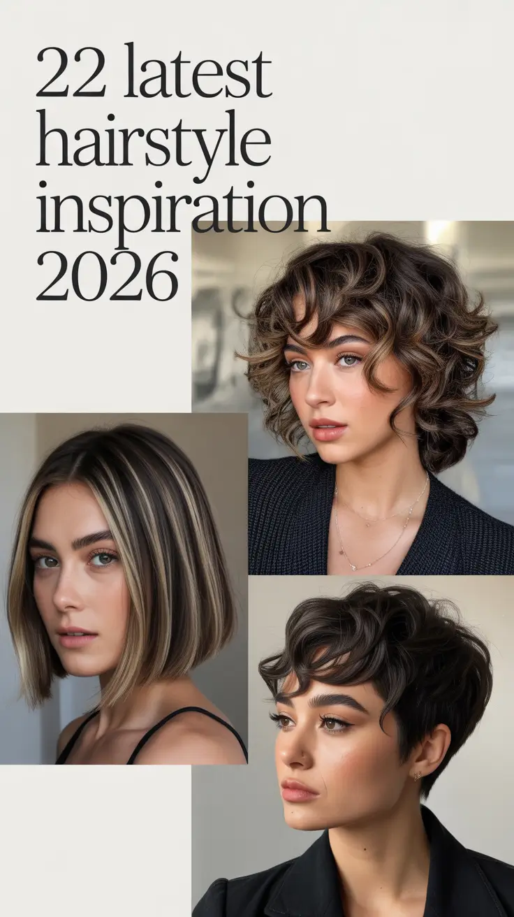 Dernières inspirations coiffure 2026 : Coupes modernes, franges rideaux & couches douces pour tous types de cheveux