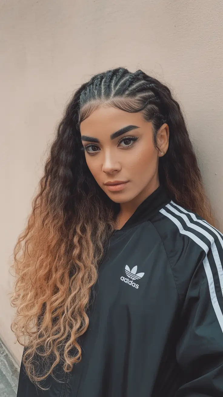 Nouvelles idées coiffure 2026 Vanilles tressées définies avec boucles ombrées