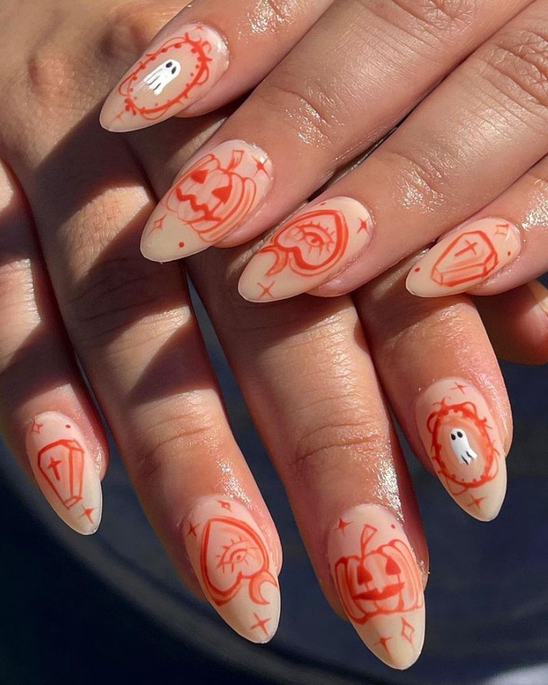 ongles mignons spooky