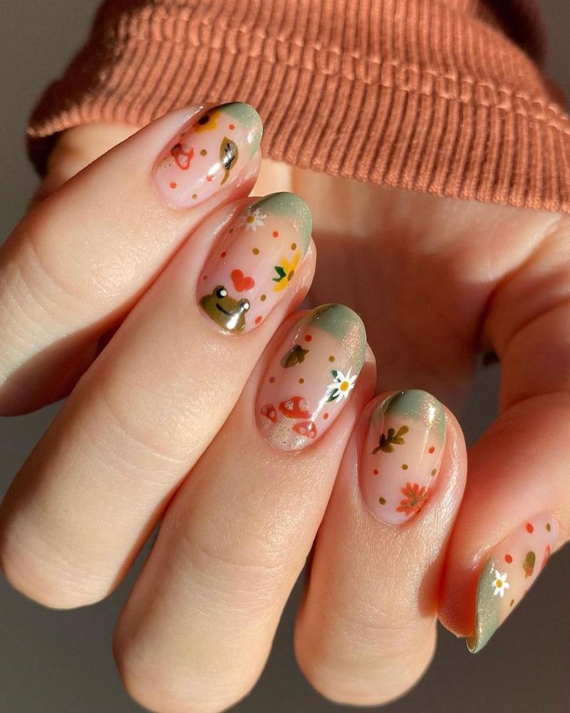 nail art simple et mignon d’automne