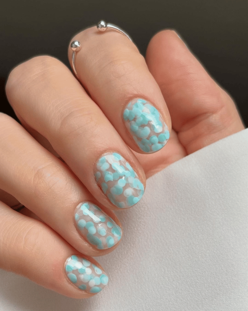 idée ongles bleus amusants