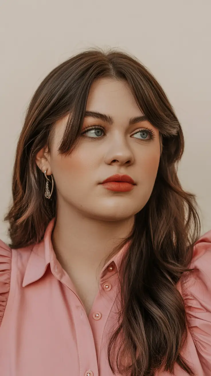 coupe visage rond ronde Shag mi-long romantique