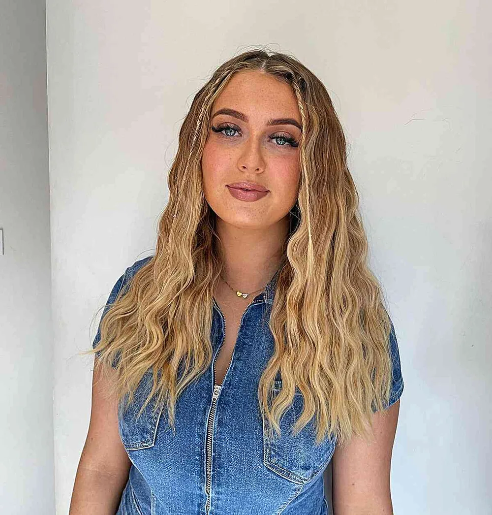 Beach waves souples avec une raie au milieu