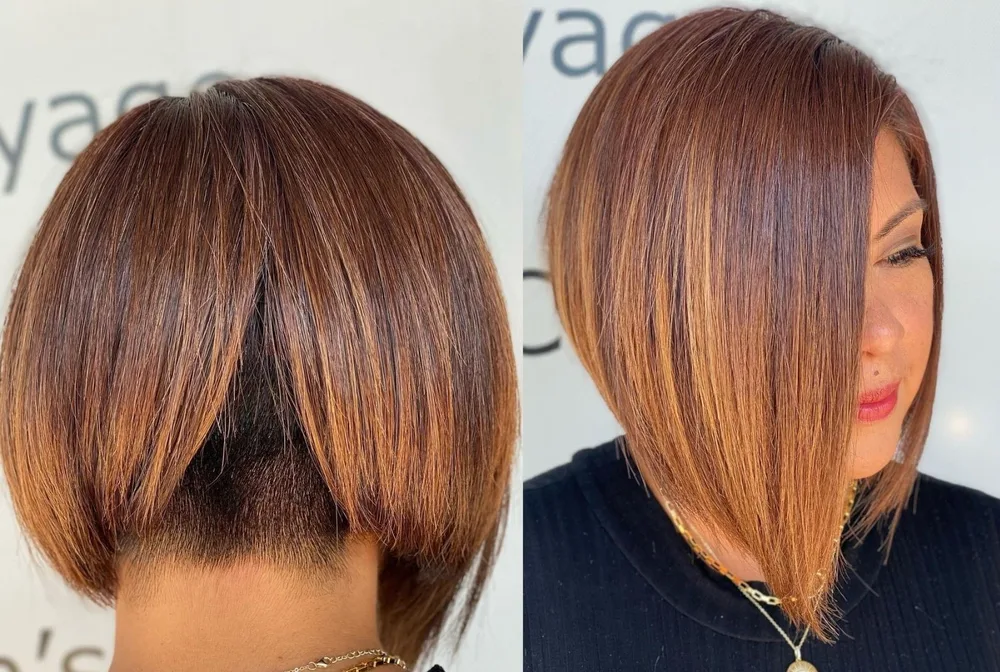 Carré gradué avec undercut pour cheveux épais