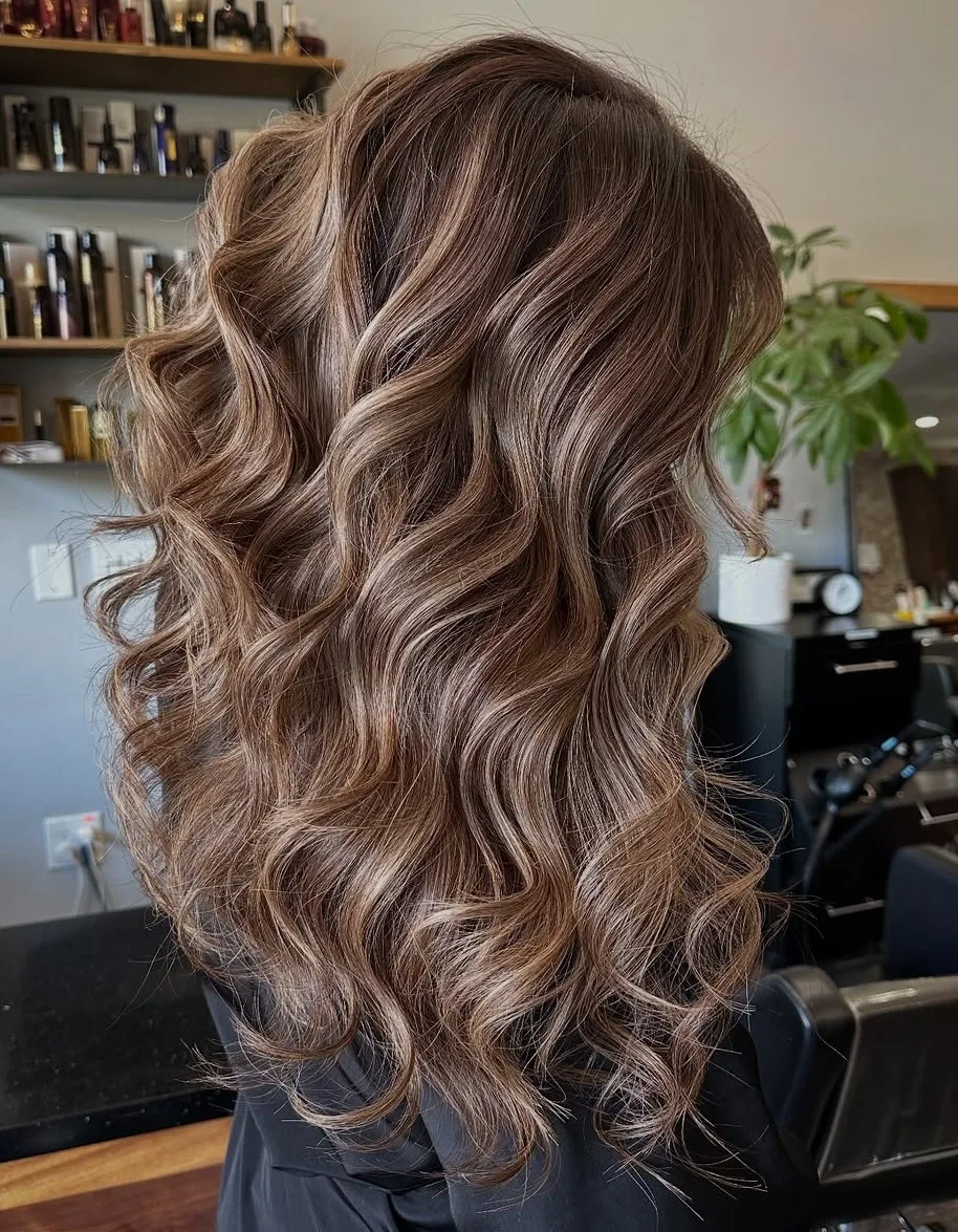 Cheveux châtain mocha mousse nacré pour l'automne