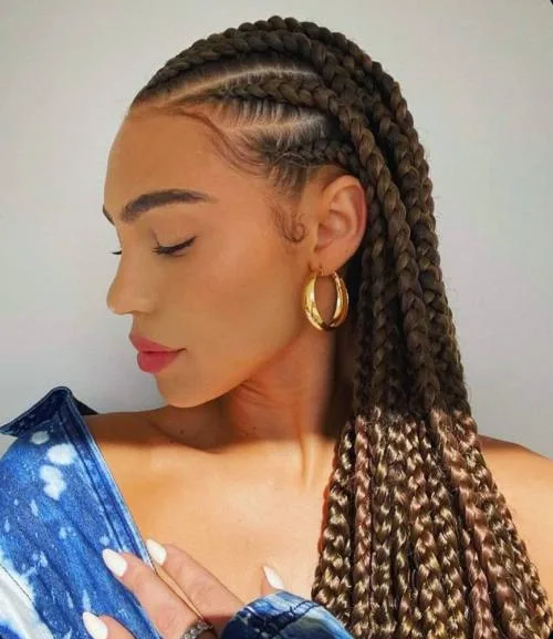 Feed-in braids plaquées vers l'arrière