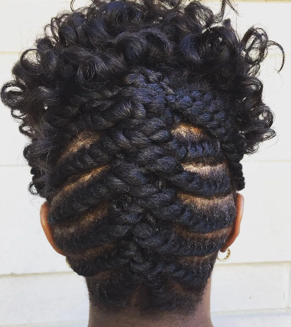 Flat twists en motif avec sommet bouclé volumineux