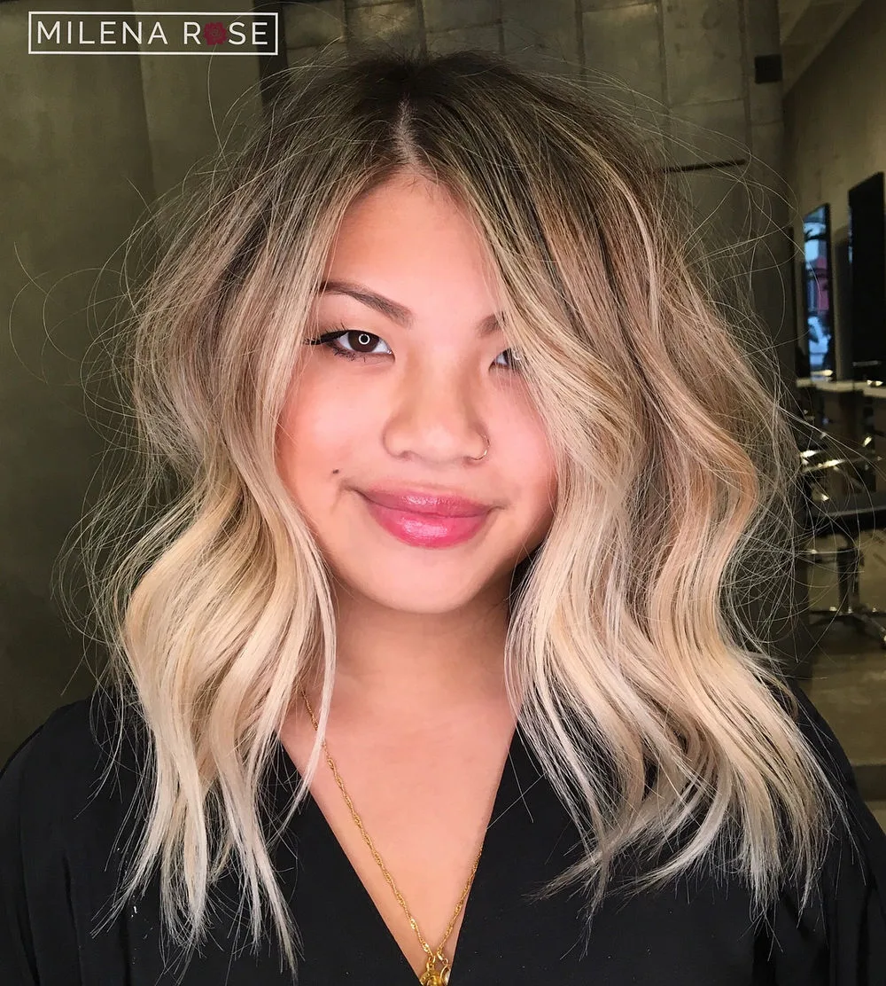 Grandes vagues lush en balayage bronde