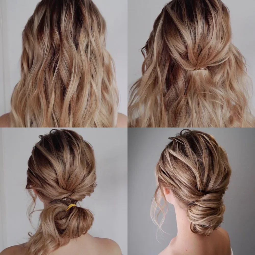 Gros chignon bas posé sur la nuque