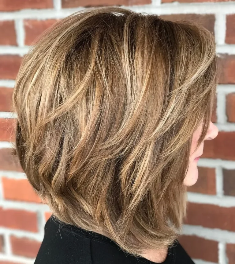 Lob texturisé balayage chaud pour cheveux épais, mi-long
