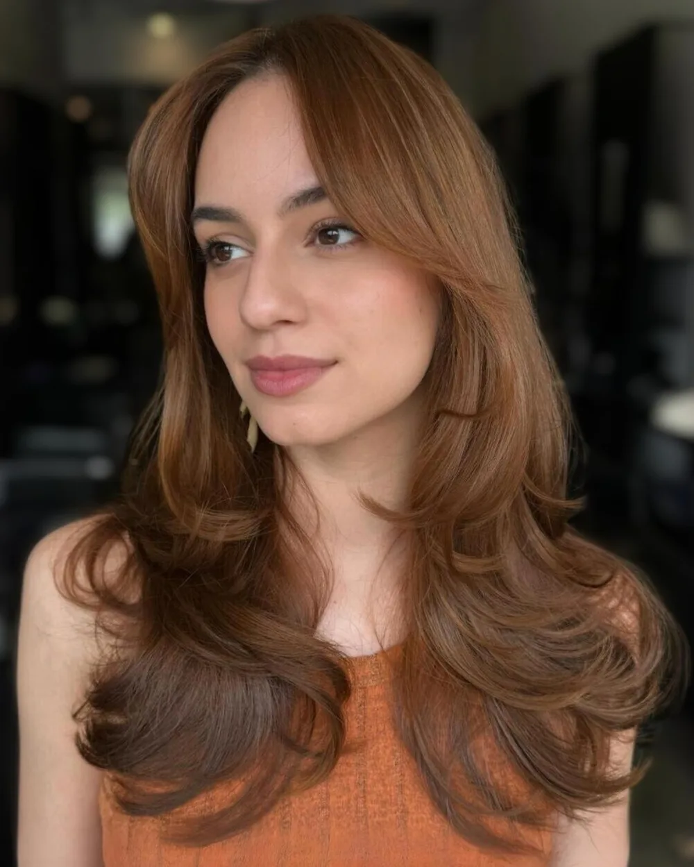 Longs cheveux fins avec dégradé léger préservant la densité
